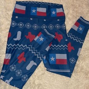 Ugly Christmas Sweater Texas Leggings